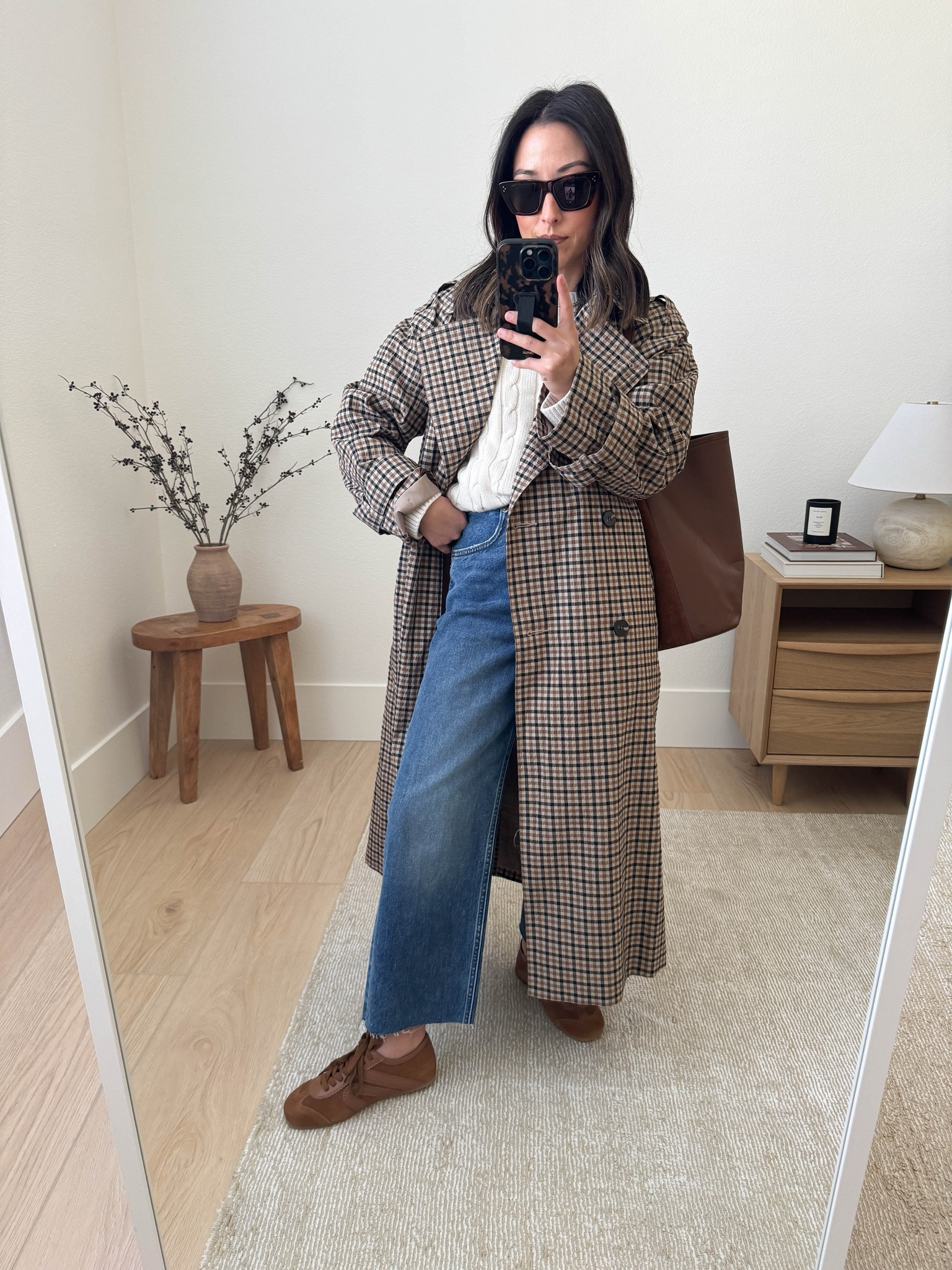 Jeffrey Campbell sneakers are so soft. Such a good fall color, too! Runs TTS. 

Asos trench petite xs (old)
Gap sweater petite xs
Everlane jeans 25. Sized up and cut hems
Jeffrey Campbell sneakers 5.5
J.Crew bucket bag
Celine sunglasses

Petite style, sneakers, jeans, winter outfits 

#LTKItBag #LTKShoeCrush #LTKSeasonal