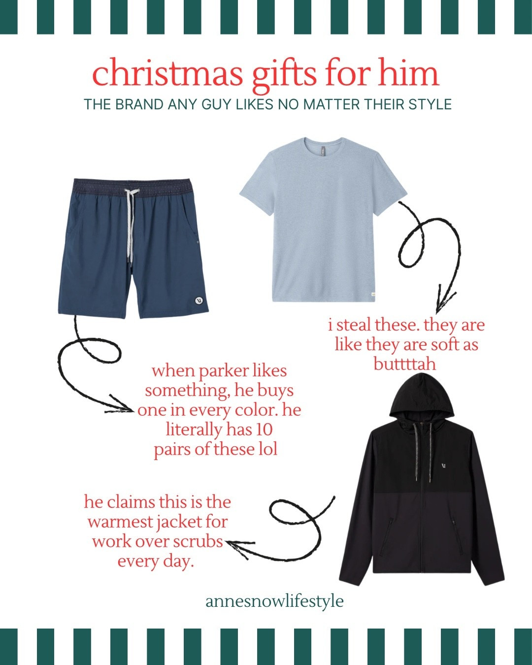 vuori is an awesome gift for him!!!! parker wears large in shorts & xl in shirts in this 

#LTKGiftGuide #LTKfitnessgoals #LTKHoliday