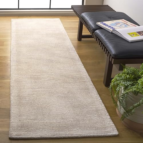 SAFAVIEH Ebony Collection Runner - 2'3" x 8', Beige & Ivory, Handmade Wool, Ideal for The Living Room, Dining, Bedroom (EBN950B) | Amazon (US)