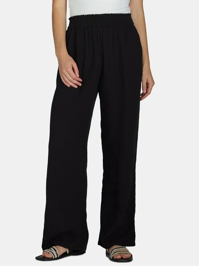 Time and Tru Women's and Women's Plus Cotton Gauze Beach Coverup Pants, Sizes XS-3X | Walmart (US)