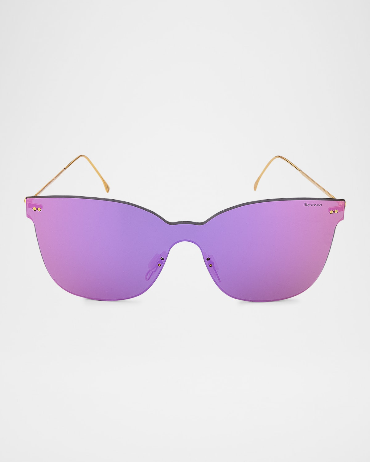 Piazza 50mm Stainless Steel Mask Sunglasses | Neiman Marcus