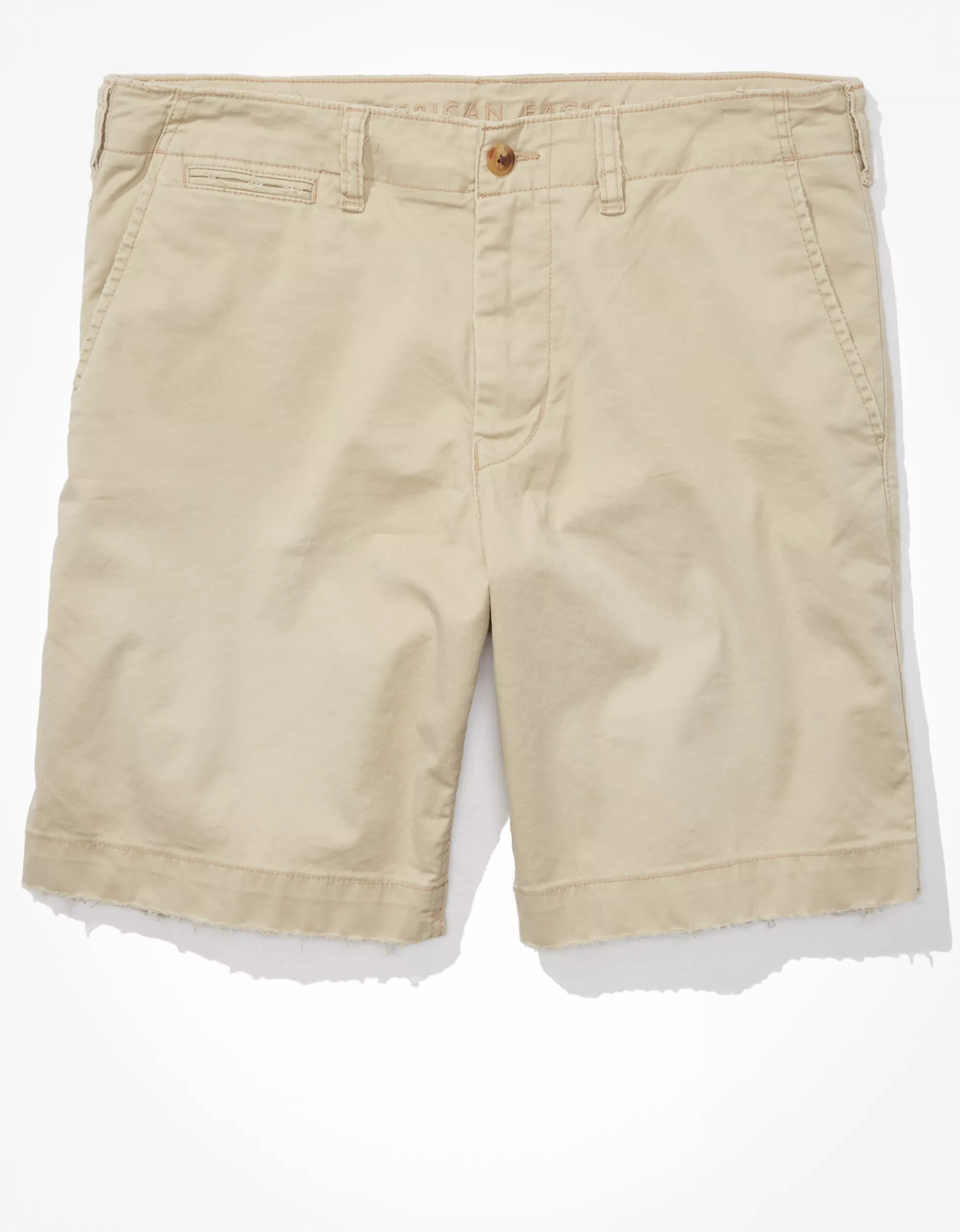 AE Flex 9" Lived-In Khaki Short | American Eagle Outfitters (US & CA)