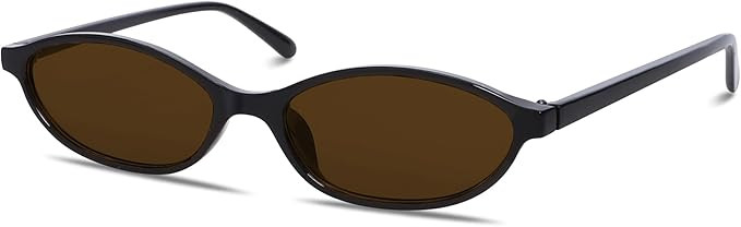 Retro Oval Sunglasses for Women Chic Cat Eye 90s Sunnies Lightweight Narrow Shades Trendy UV prot... | Amazon (US)