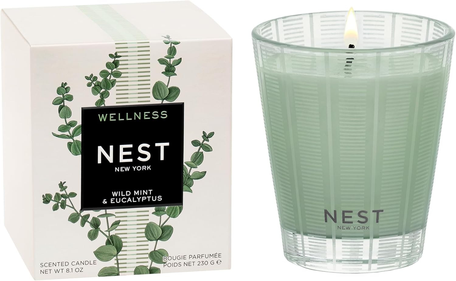 NEST New York Scented Classic Candle, Wild Mint & Eucalyptus - 8.1 oz - Up to 60-Hour Burn Time -... | Amazon (US)