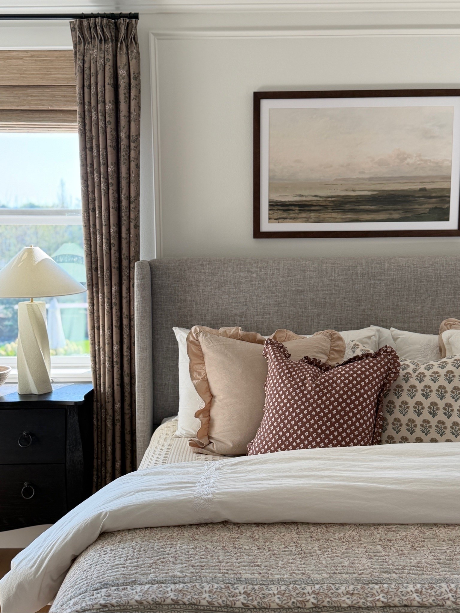 We did a cozy bedroom refresh in our primary and I’m loving it 🤍