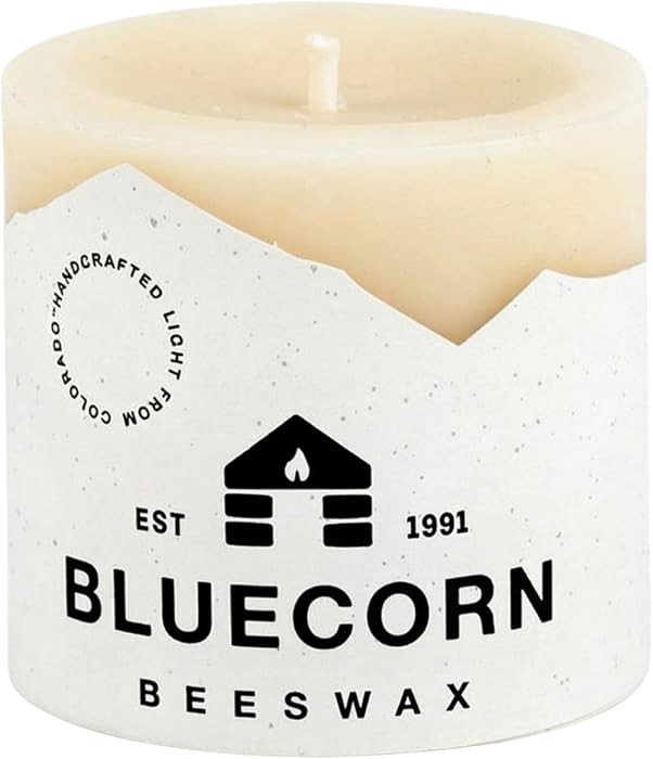 Bluecorn Beeswax Pillar Candle, 100% Pure Natural Bees Wax, Ivory White 3x3 Candle, Clean Burning... | Amazon (US)