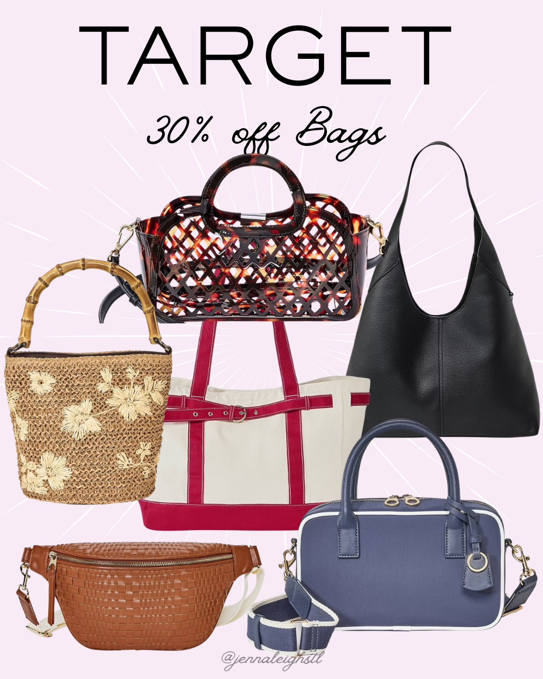 If you've had a Target bag sitting in your cart, this is your sign. Bags are 30% off right now, and I'm seeing so many cute totes, crossbodies, and woven styles that are perfect for summer. 

 #LTKootd #LTKSaleAlert #LTKMidsize