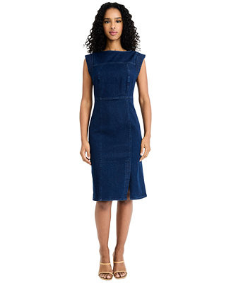 Women's Sleeveless Denim Midi Dress | Macy's