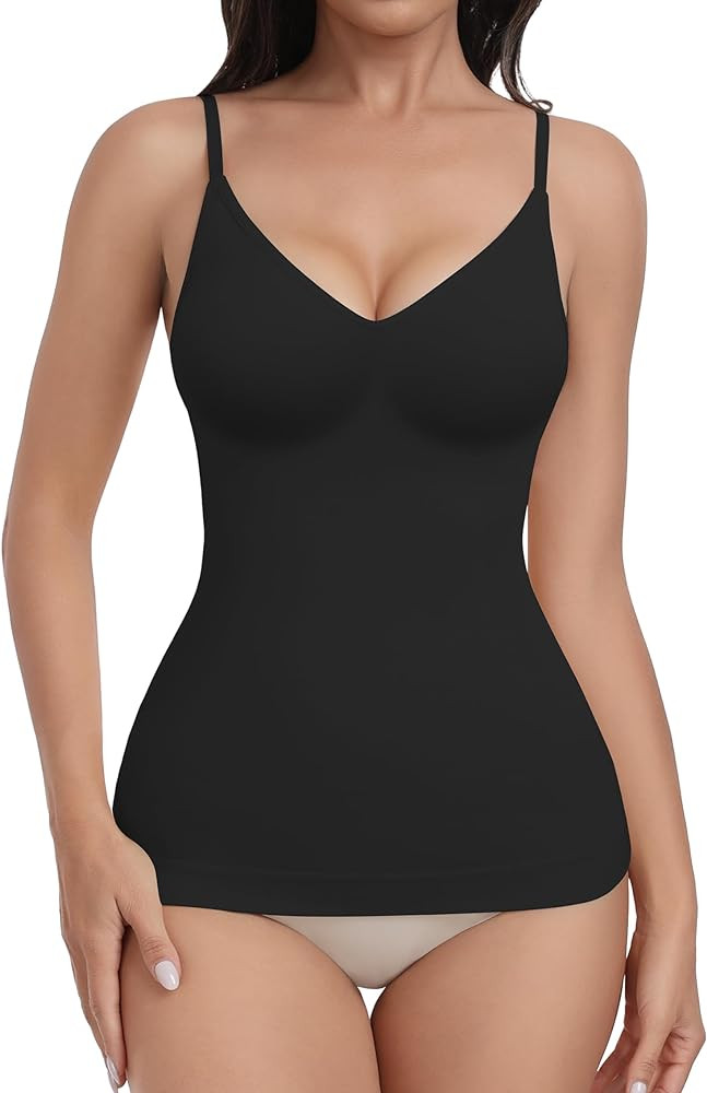 EUYZOU Womens Tummy Control Shapewear Tank Tops Seamless V-Neck Compression Tank Tops Body Shaper... | Amazon (US)