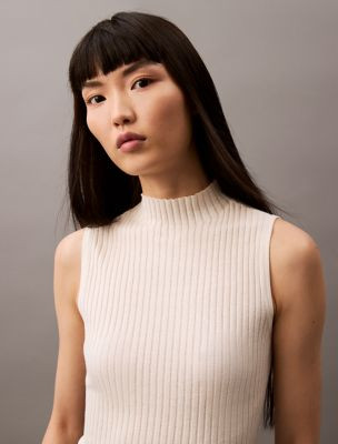 Silk Cashmere Mock Neck Tank Top | Calvin Klein | Calvin Klein (US)