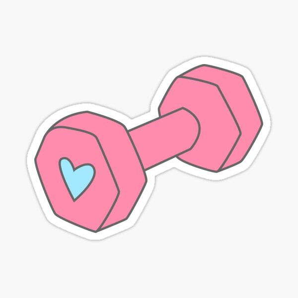 Pink dumbell Sticker | Redbubble (US)