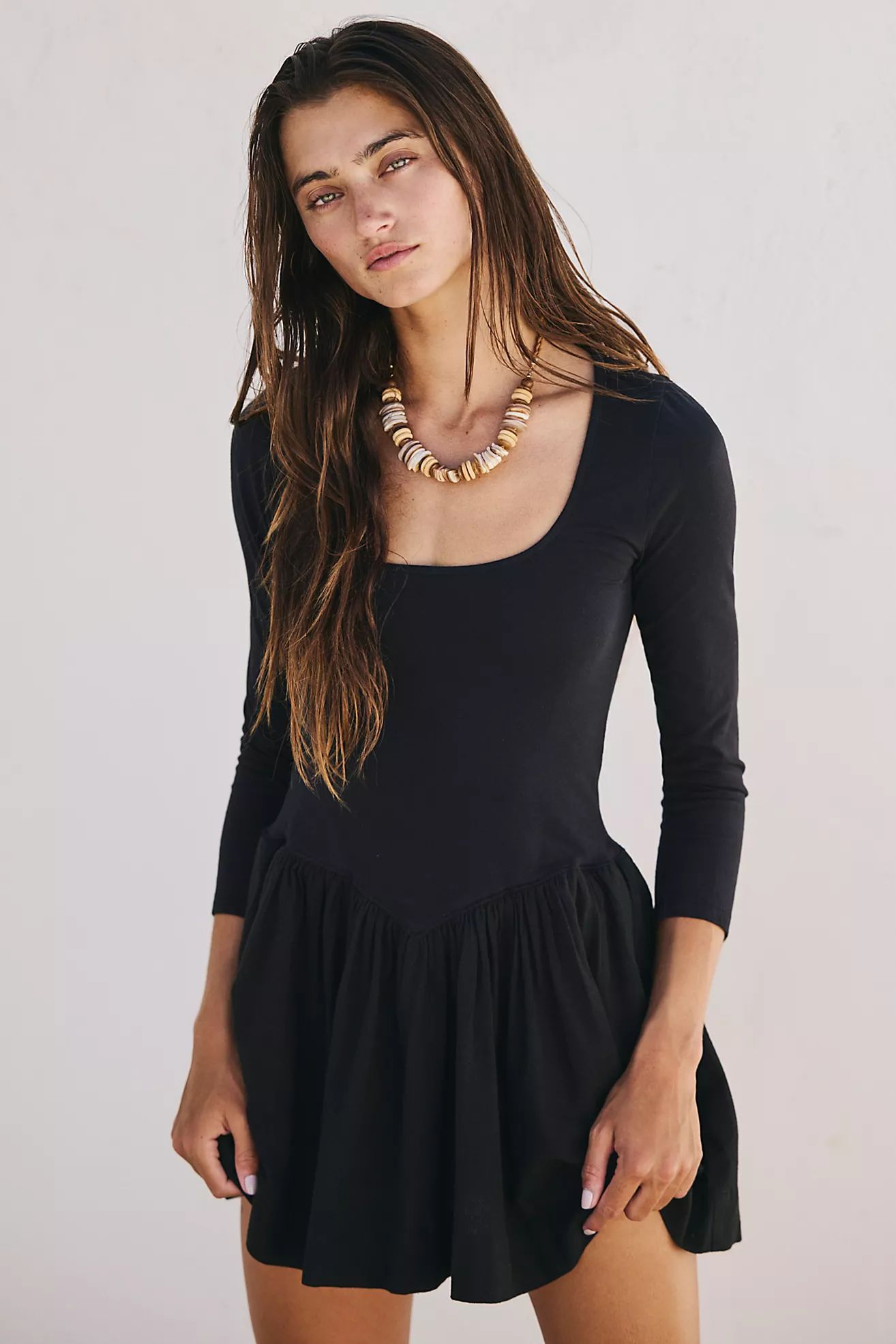 Onda Drop-Waist Long-Sleeve Mini | Free People (Global - UK&FR Excluded)