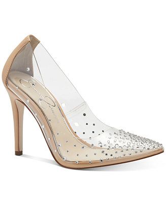 Jessica Simpson Women's Pixera Clear Rhinestone Pumps & Reviews - Heels & Pumps - Shoes - Macy's | Macys (US)