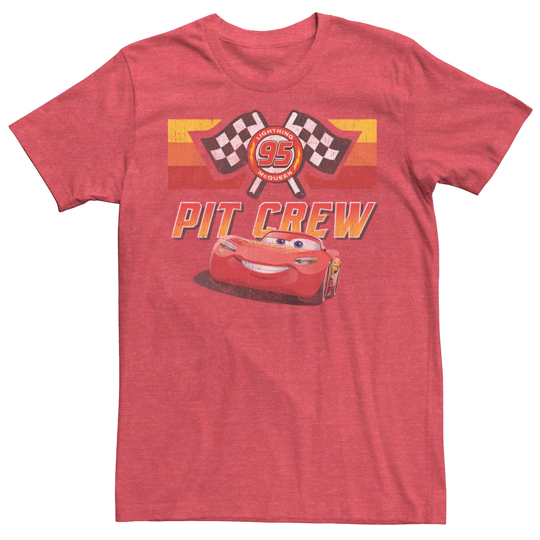 Men's Disney / Pixar Cars McQueen Pit Crew Red Distressed Tee | Kohl's