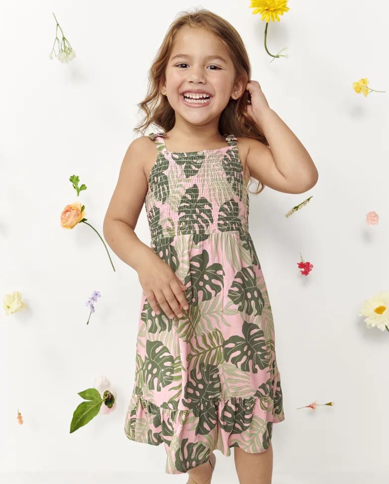 Toddler Girls Matching Family Tropical Tiered Dress - rose pottery | The Children's Place