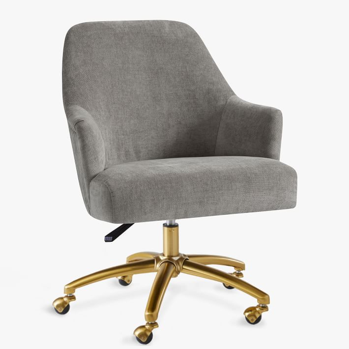 Pleated Swivel Desk Chair, Distressed Velvet Metal | Pottery Barn Teen