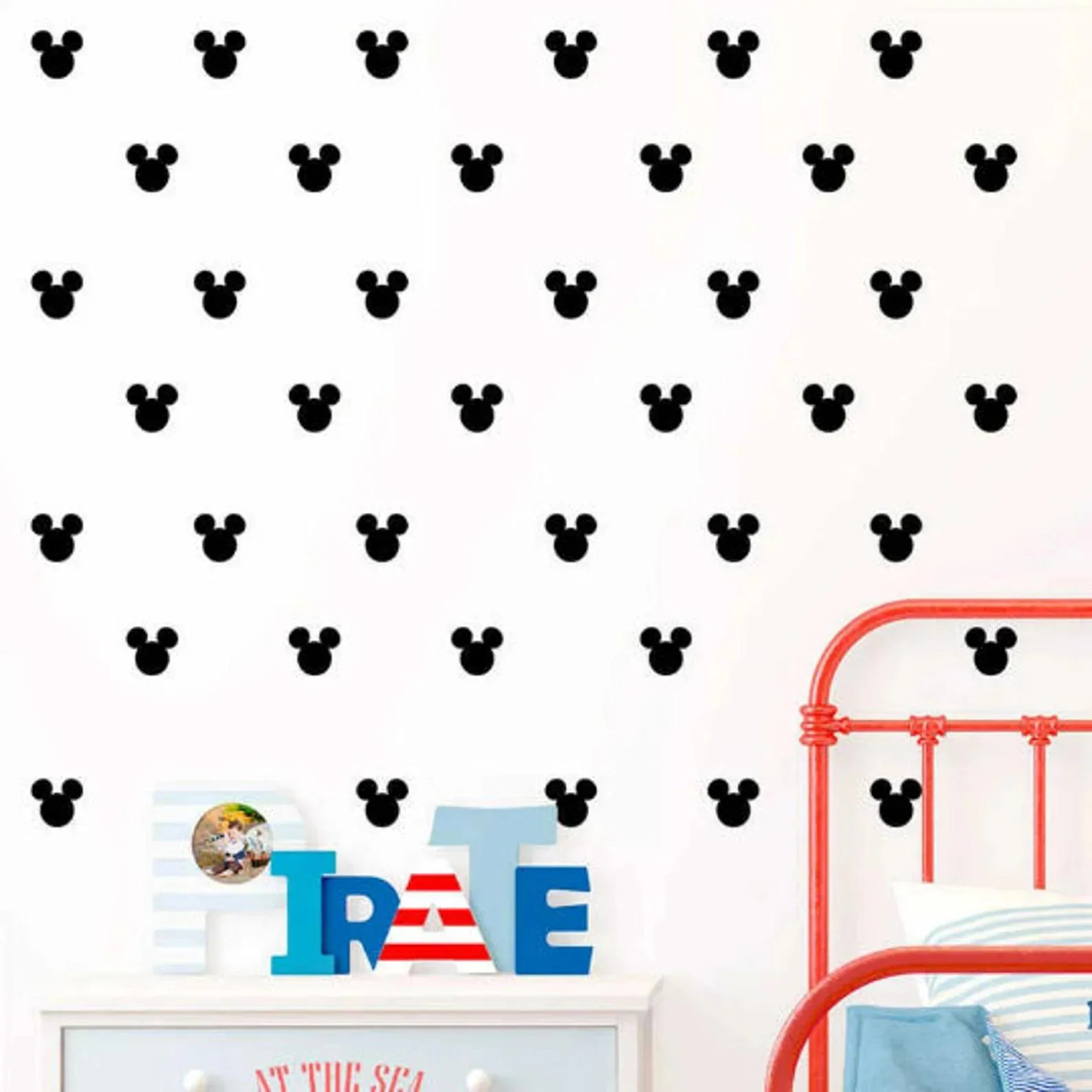 Disney Mickey Mouse Vinyl Wall Stickers For Kids Room Decorative Bedroom Accessories Home Decorat... | Etsy (Global)
