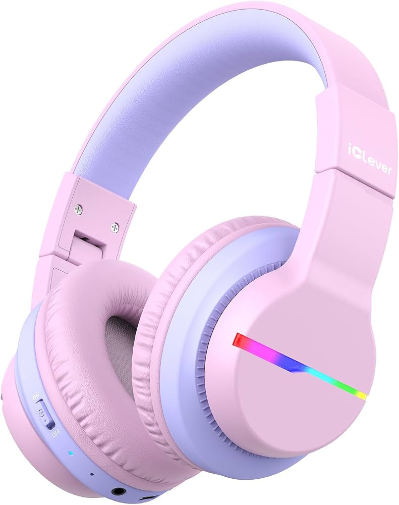 iClever BTH12 Kids Bluetooth Headphones,Colorful LED Lights,74/85dBA Safe Volume,85H Playtime,Blu... | Amazon (US)