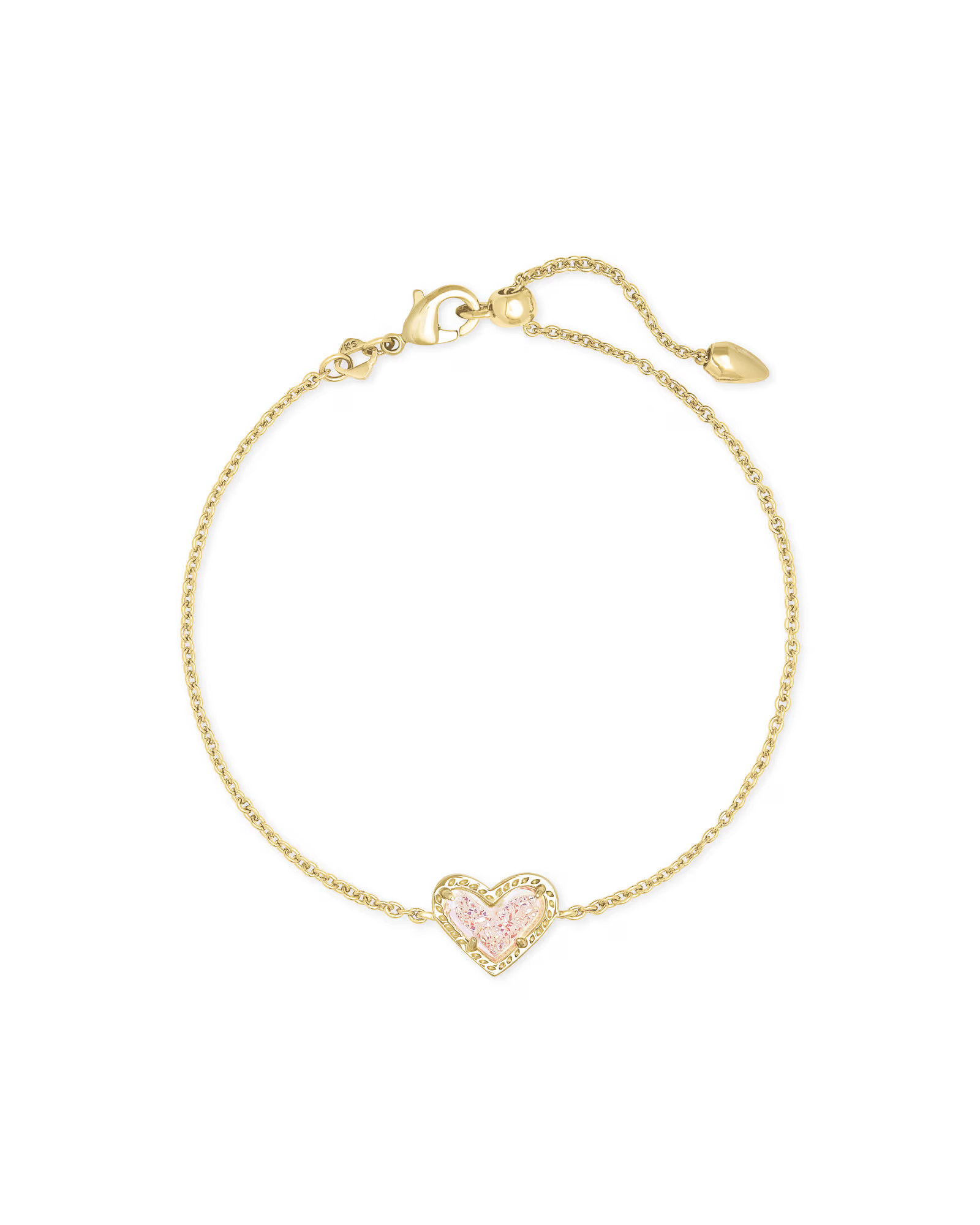 Ari Heart Gold Chain Bracelet in Iridescent Drusy | Kendra Scott