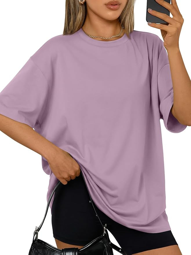 Trendy Queen Womens Oversized T-Shirts Short Sleeves Workout Tops | Casual Summer Gym Tees Plus S... | Amazon (US)