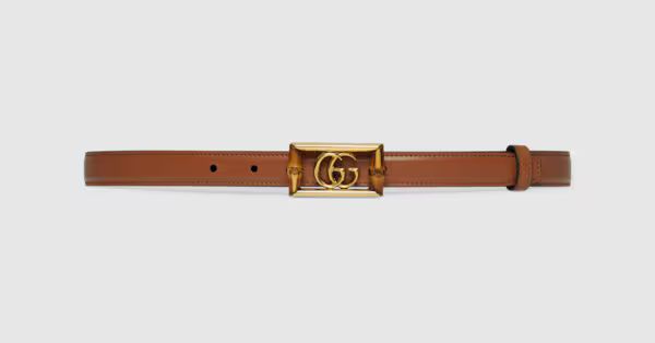 Belt with Double G buckle and bamboo | Gucci (US)
