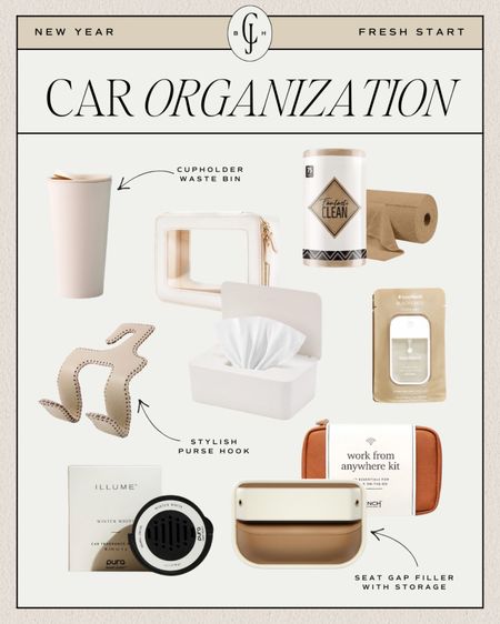 All the necessities you need to keep your car clean and organized. #cellajaneblog #organization
