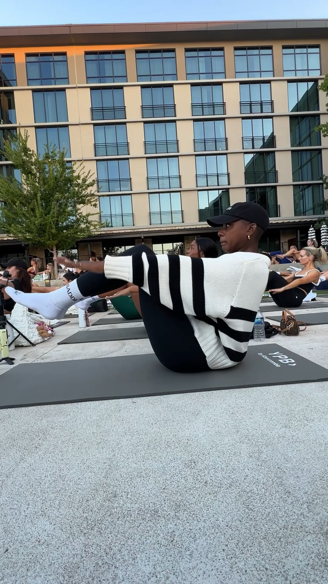 My work out look! Striped cropped sweater, black leggings, black dad hat  and graphic crew socks.  This is a great travel look too!

#LTKTravel #LTKFindsUnder100 #LTKFallSale