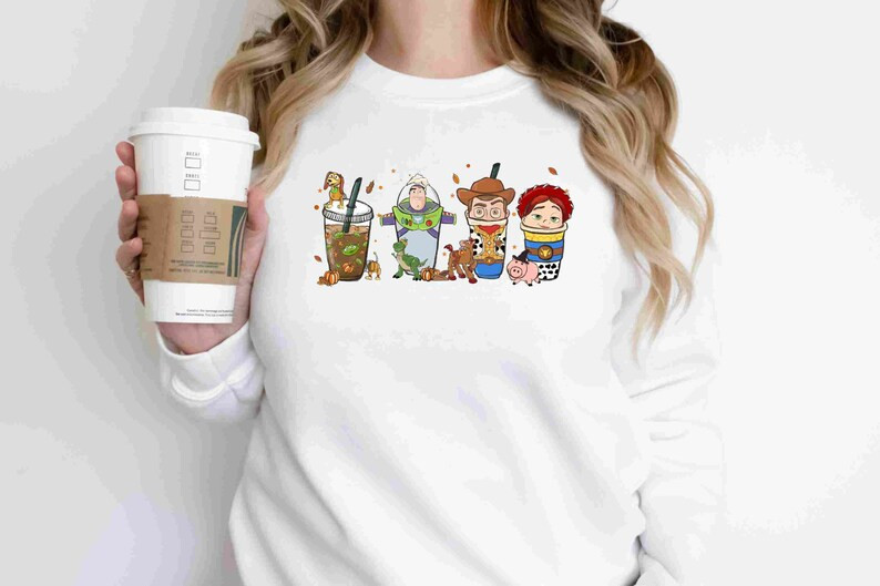 Toy Story Fall Coffee Latte Sweatshirt, Pumpkin Spice Sweatshirt, Halloween Coffee Lover Gift, Di... | Etsy (US)