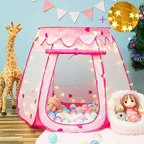 Crayline Pop Up Princess Tent with Star Light, Toys for 1 Year Old Girl Birthday Gift, Ball Pit f... | Amazon (US)