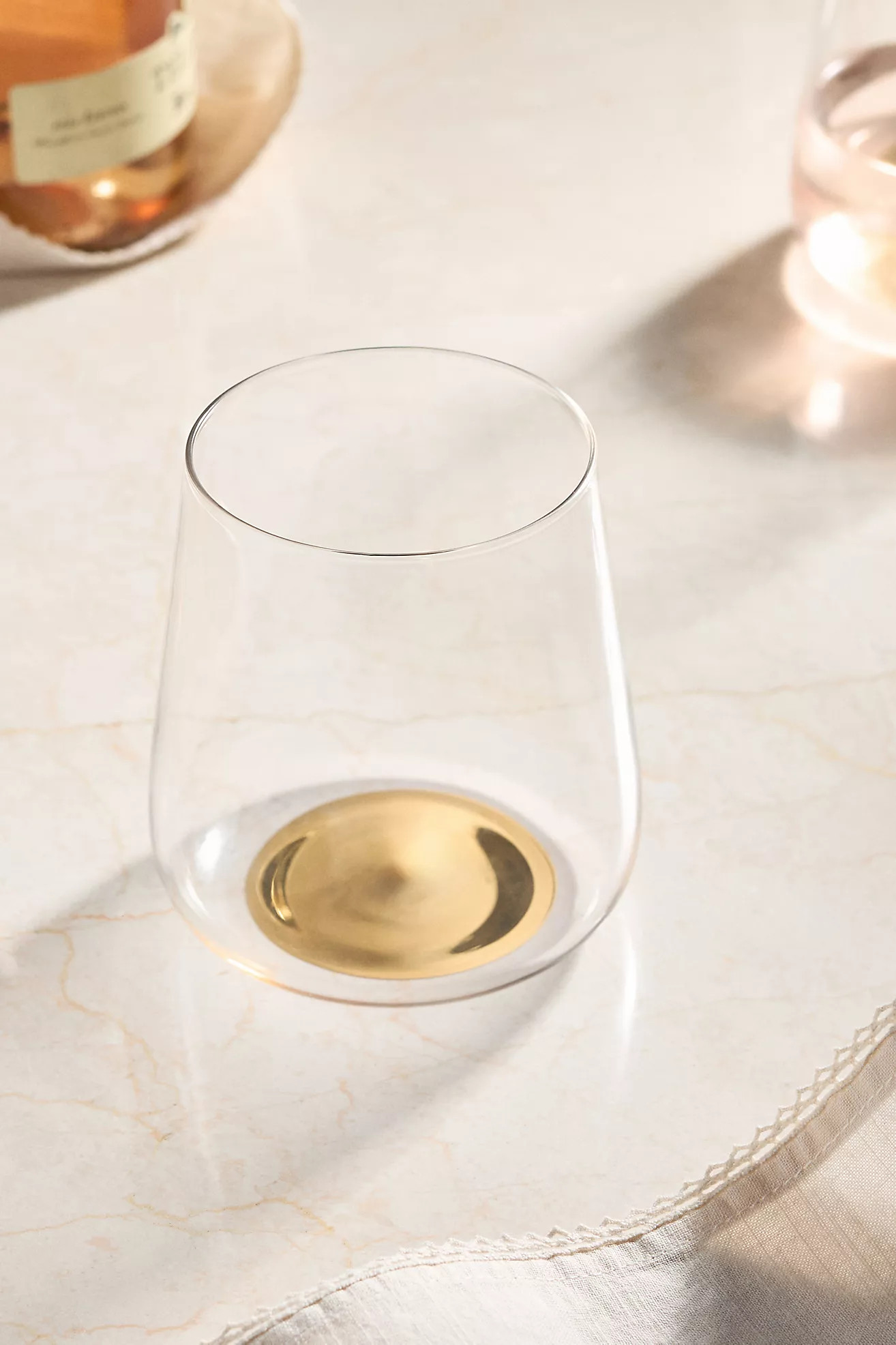 Morgan Metallic Stemless Wine Glasses, Set of 4 | Anthropologie (US)