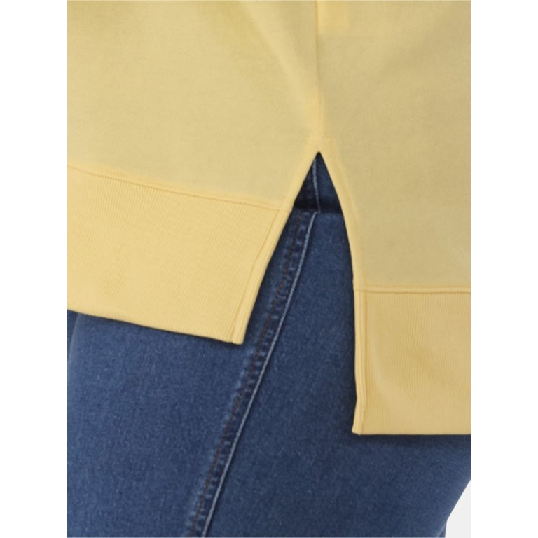 Time and Tru Women's Crewneck Sweatshirt with High-Low Hem, Sizes XS -4X | Walmart (US)