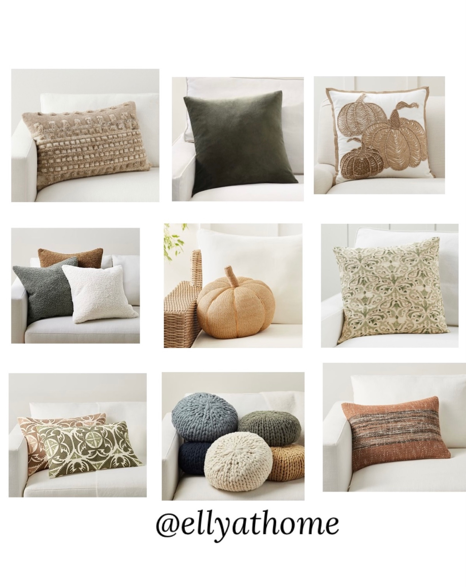 Fall  pillow styling from Pottery Barn. Pretty neutral pillow covers in a variety of textures, patterns and colors for fall. Green, Browns, off white, florals, new additions. Some selections on sale. Add to your living room, bedroom, guest bedroom, family room. Neutral styling, neutral decor, neutral home. Modern farmhouse, classic, traditional, transitional home decor style. Home decor accessories. Some selections on sale and free shipping!


#LTKunder50 #LTKSeasonal #LTKhome
