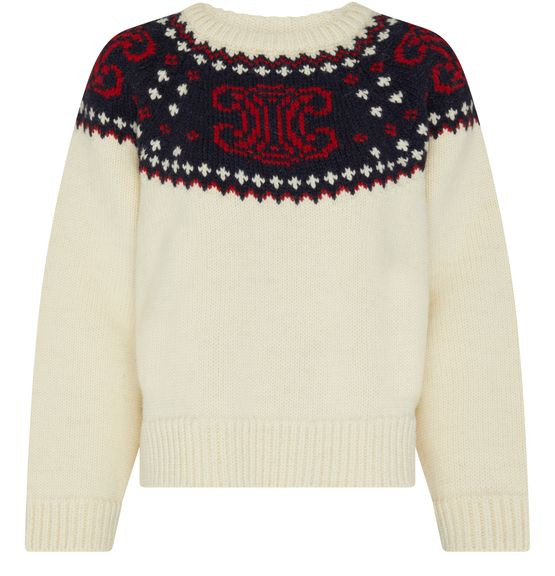 Triomphe crew neck sweater in Fair Isle wool | 24S US