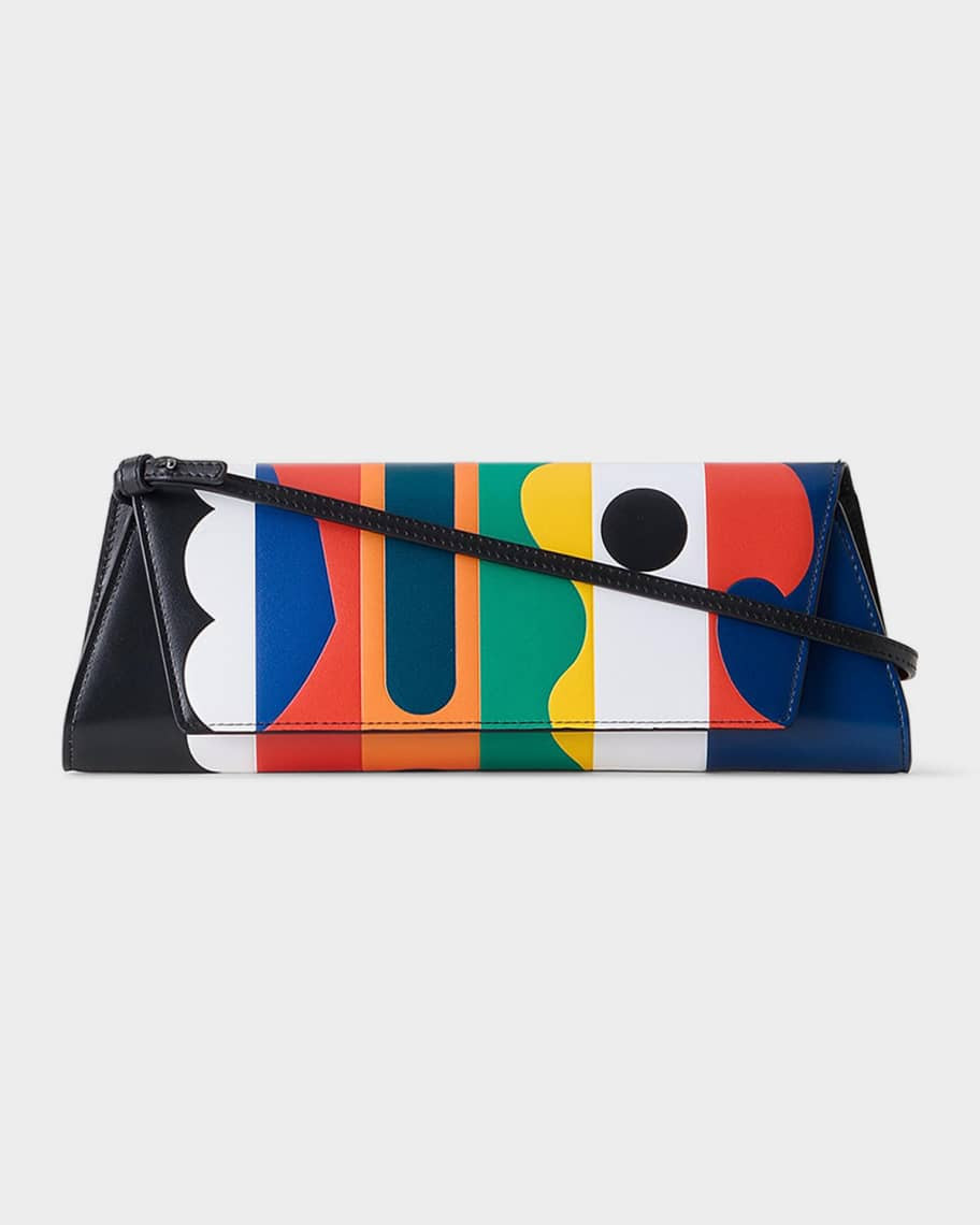 Akris Anouk Small Patchwork Leather Trapezoid Clutch Bag | Neiman Marcus