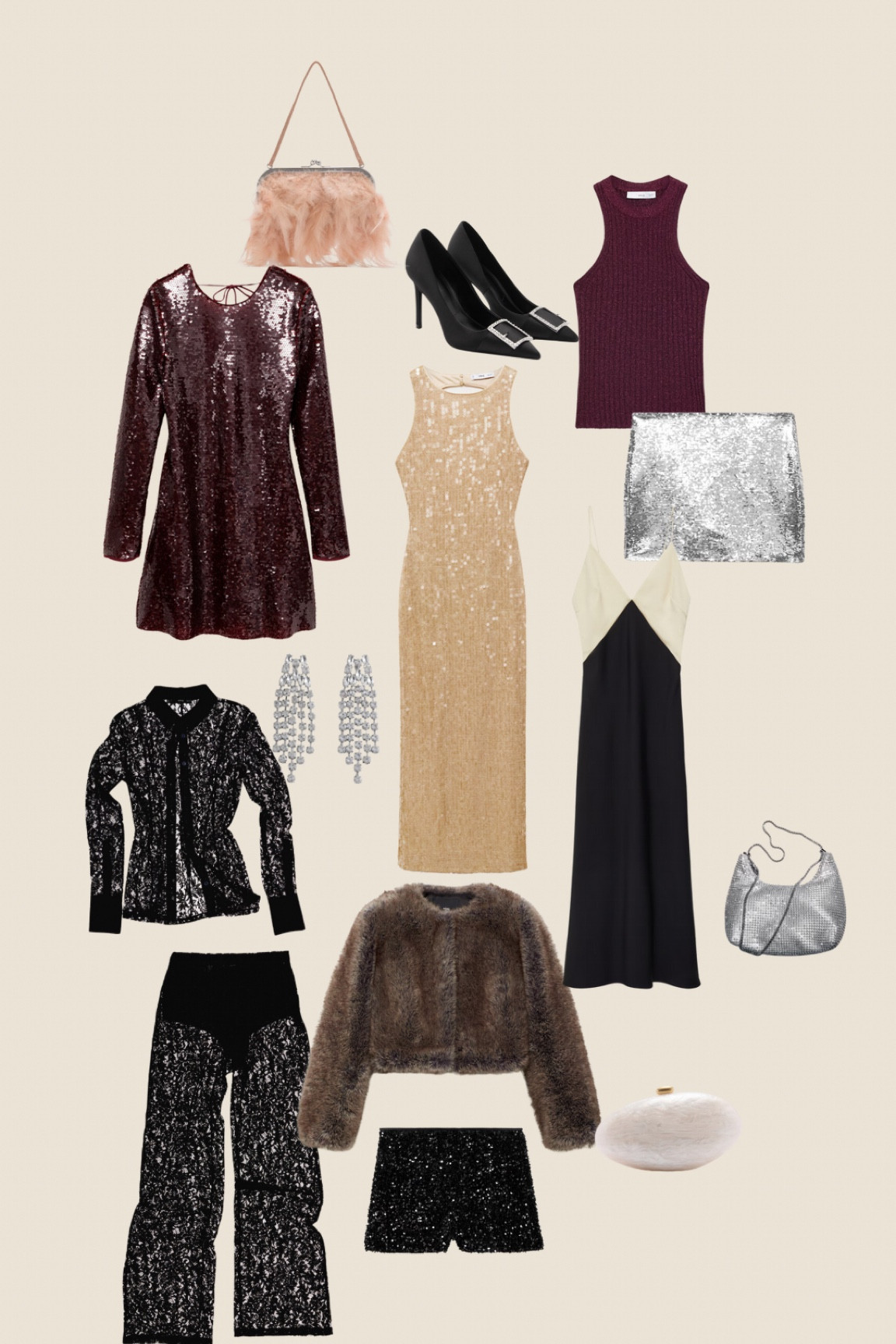 Christmas Party, Partywear, High Heels Outfits, Sequin Dresses, Miniskirts, Party Accessories, Sequin Shorts and Trousers, Lace Trousers and Tops, Fur-Effect Jackets, Heels, Mango Fashion

#LTKeurope #LTKuk #LTKCyberWeek