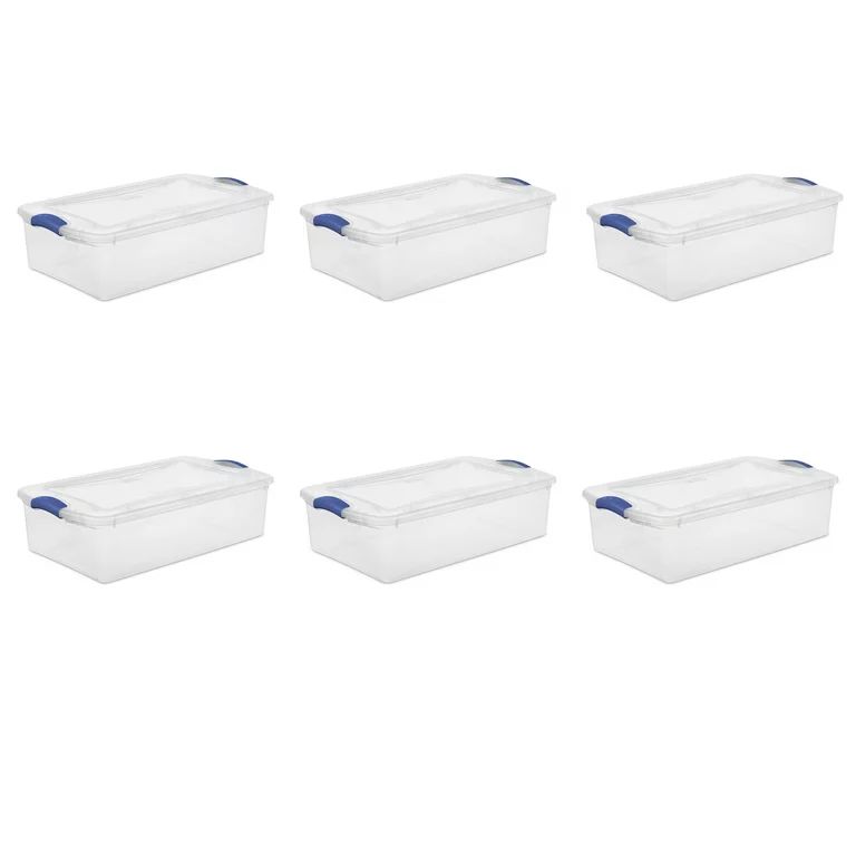 Sterilite 32 Qt. Latch Box Plastic, Stadium Blue, Set of 6 | Walmart (US)