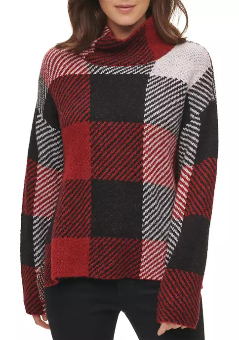 Plaid Turtleneck Sweater | Belk