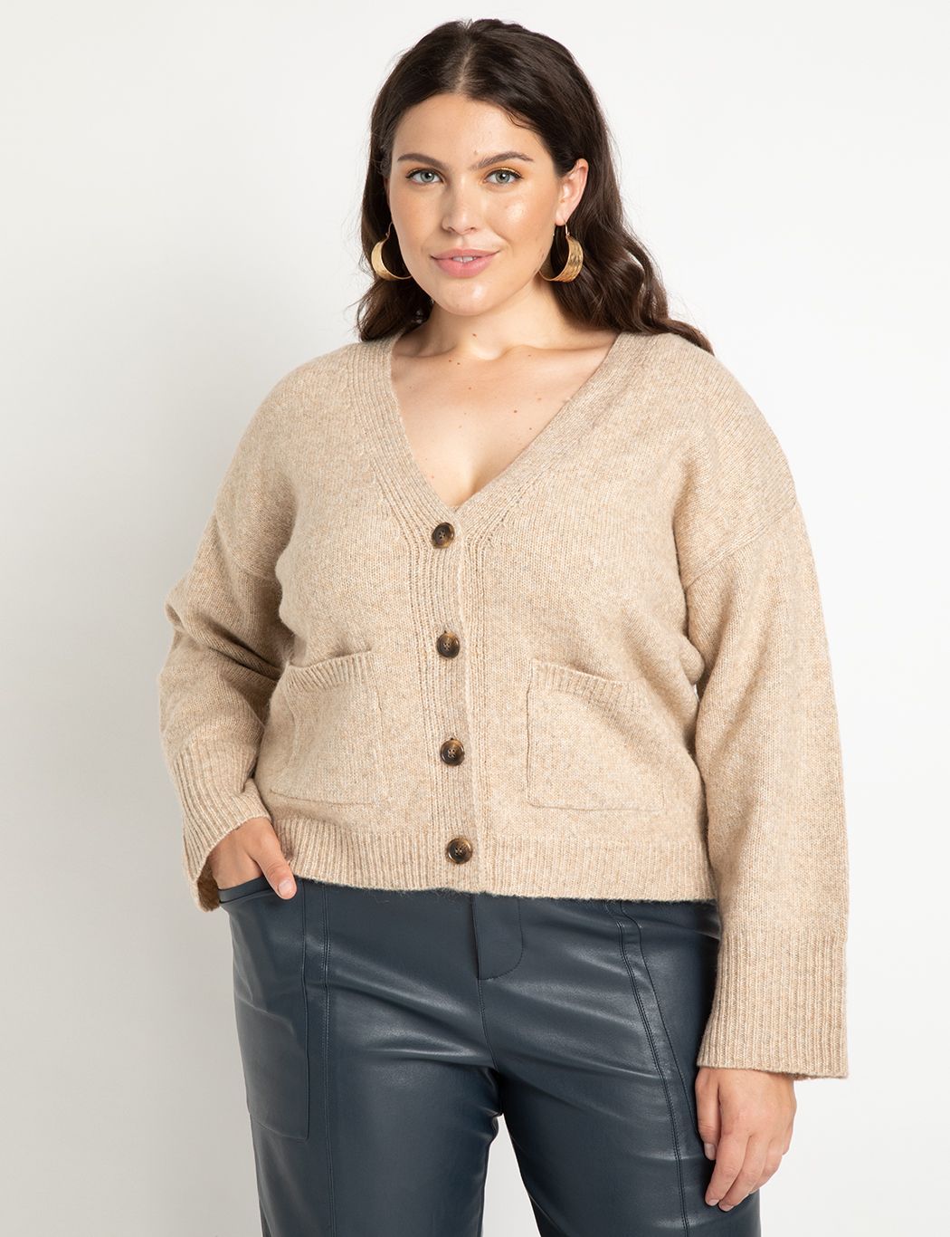 Cardigan Sweater With Pockets | Women's Plus Size Tops | ELOQUII | Eloquii