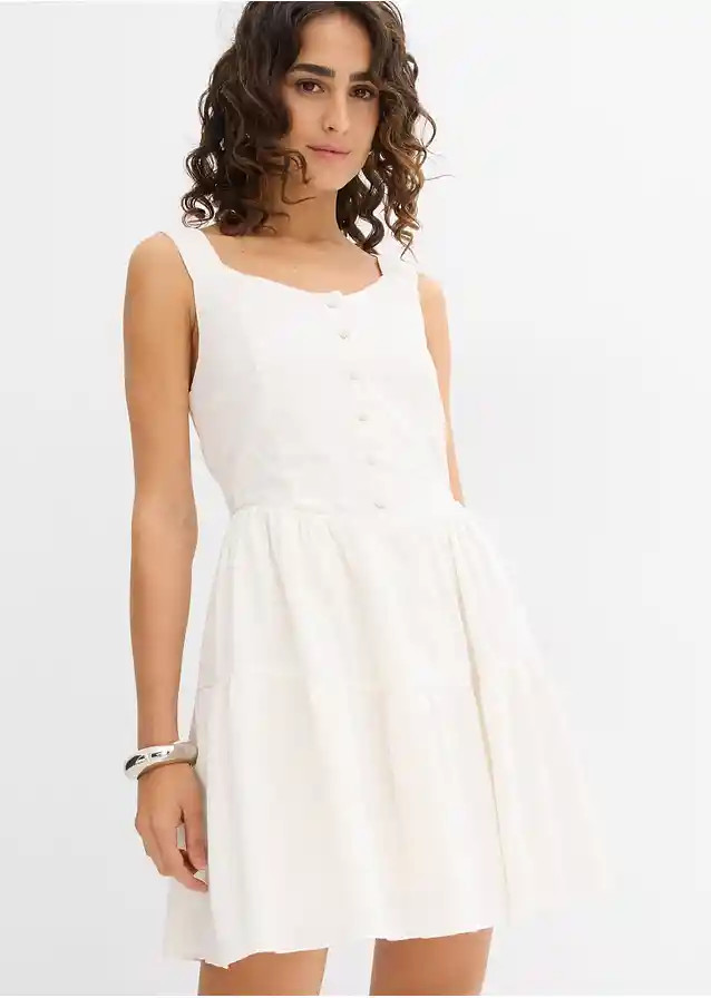Minikleid aus luftigem Leinen-Mix | Bonprix DE
