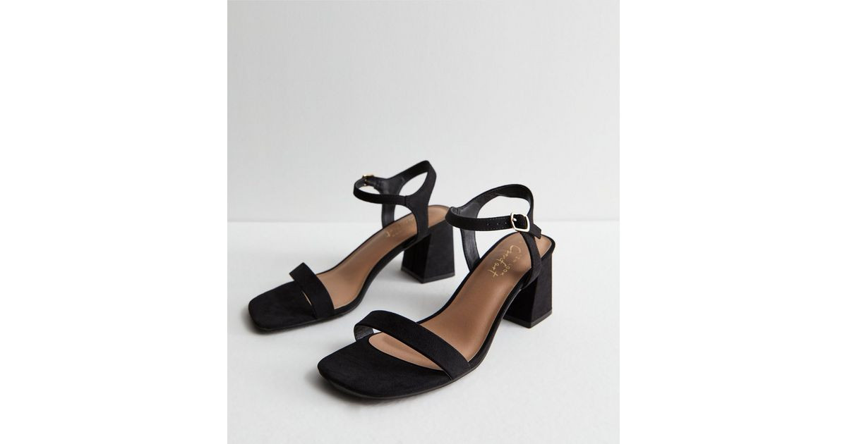Black Suedette 2 Part Block Heel Sandals
						
						Add to Saved Items
						Remove from Saved ... | New Look (UK)