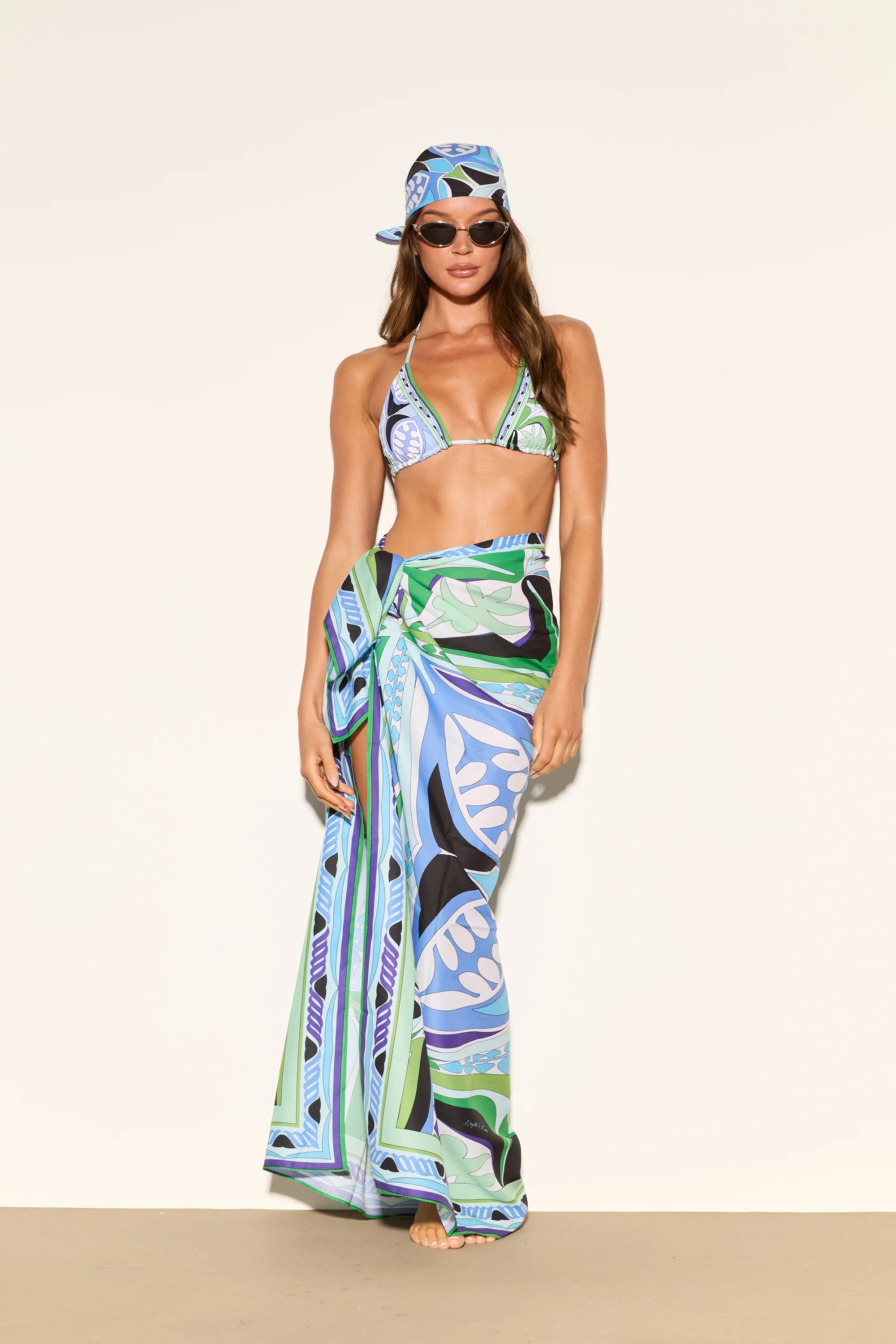 LAGUNA VERDI Green Printed Sarong | Noughts and Kisses