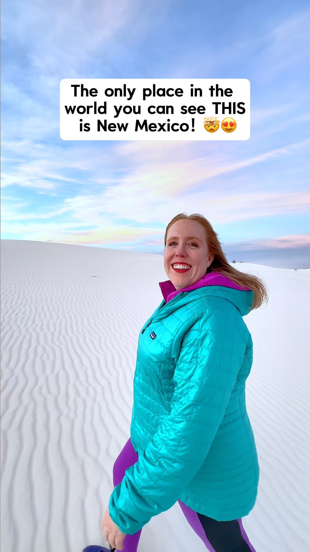 You HAVE to add White Sands National Park to your bucket list! 💜✈️

💬 Comment “NEW MEXICO” and we’ll send you a DM with our FREE New Mexico road trip mini guide! (Make sure you’re following to receive the DM!)

💜Follow @KatieOSheaAway for all the specific details you need to plan your dream trips!

📍White Sands National Park features one of the most unique landscapes in the WORLD, with 275 square miles of white gypsum sand dunes. You’ll find some dunes reach as high as 60 feet (18m)!🌵✨

Unlike regular sand you’d find at the beach or in other deserts, these dunes are made of gypsum crystals, not silica—making them snow-white and much cooler to the touch! 🏜️ White Sands is home to the world's largest gypsum dune field! 

This is truly one of the most epic and underrated National Parks we have ever visited! 

Tips to Visit:
 ✈️ Fly in to ELP or ABQ and rent a car to drive to the park

🏞️ Enter with a US National Park Pass or Pay $15-25 for a Standard Entrance Pass.

Must Do Hikes:

🥾Alkali Flat Trail (4.5 miles)
🥾Backcountry Camping Trail (1.7 miles)
🥾Interdune Boardwalk Trail (.4 miles accessible, but currently closed for safety so check status!)

🌍 SHARE this with someone who needs to see this surreal place! 😊🫶✨

💬 Comment “NEW MEXICO” and we’ll send you our New Mexico road trip mini guide! (Make sure you’re following to receive the DM!)

💜Follow @KatieOSheaAway to turn your bucket list into reality!

💬 Comment “SHOP” and we’ll DM you the info to shop this video and our fave New Mexico hiking gear!

#nationalpark #newmexico #roadtrip #newmexicotravel #southwestroadtrip #usaroadtrip #usatravel #visitnewmexico #epicroadtrip #adventuretravel #hikingcouple  #whitesands #nationalpark #usatravel #whitesandsnationalpark 
New Mexico travel | hiking outfit | hiking gear | national park travel 

#LTKActive #LTKTravel #LTKMidsize