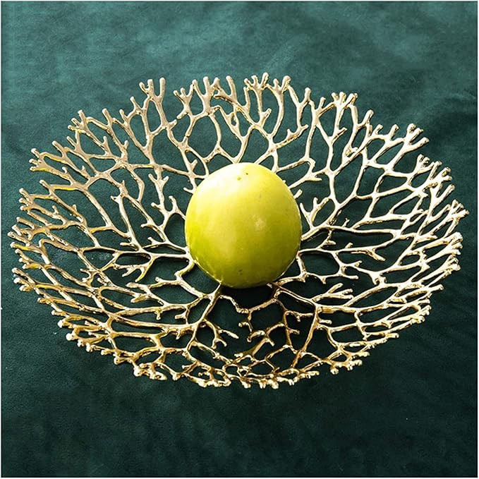 Iron Round Fruit Tray, Metal Hollow Snack Tray, Coffee Table Decoration Plate, Fruit Tray, Househ... | Amazon (US)