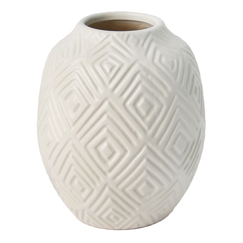 Eileen White Vase, 6" | At Home