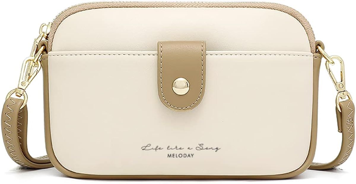 Mini Messenger Shoulder Handbag for Women Soft Vegan Leather Fashion Travel Wallet with Adjustabl... | Amazon (US)
