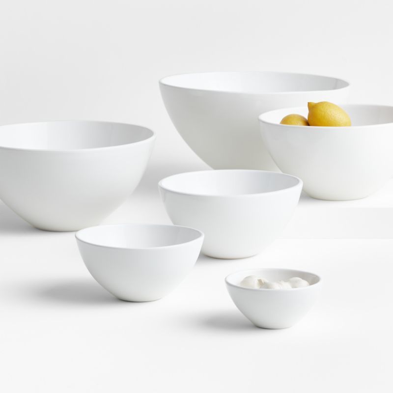 Sorrento 6-Piece White Ceramic Bowl Set + Reviews | Crate & Barrel | Crate & Barrel