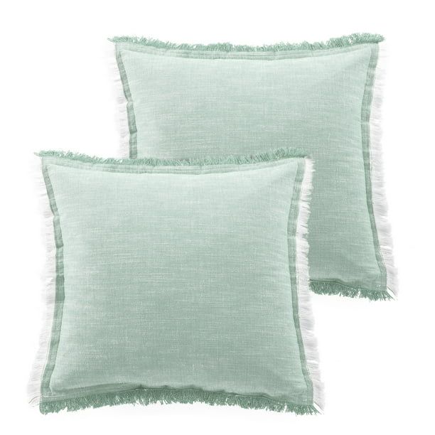 Better Homes & Gardens, Sage Throw Pillows, Square, 20" x 20", Soft Sea, 2 Pack | Walmart (US)