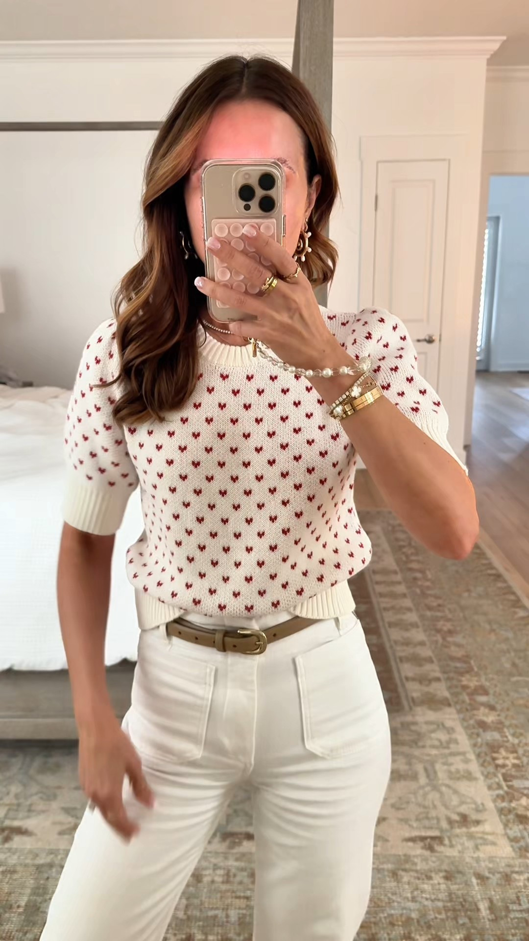 New heart sweater from Target in CS. Valentine’s Day outfit. Valentine’s Day outfit. Spring outfit. Every day outfit. Elevated casual. Teacher outfit. Anthropologie Colette crop jeans in 24 regular. I do regular length since it is a crop style. I will also link the full length. White jeans.

#LTKValentine #LTKootd #LTKgrwm