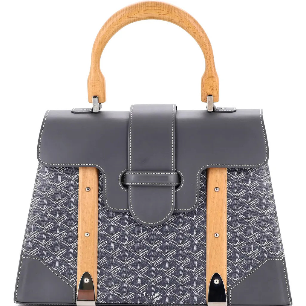Pre-Owned Goyard Saigon Top Handle Bag Coated Canvas with Leather MM in Gray at Nordstrom, Size Medium | Nordstrom