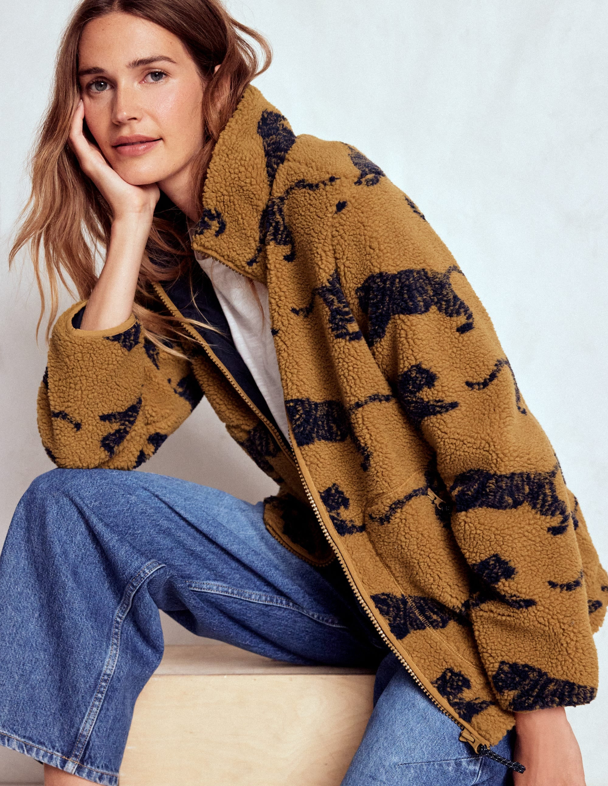 Westminster Borg Jacket-Hazelnut Brown, Leaping Tiger | Boden (US)